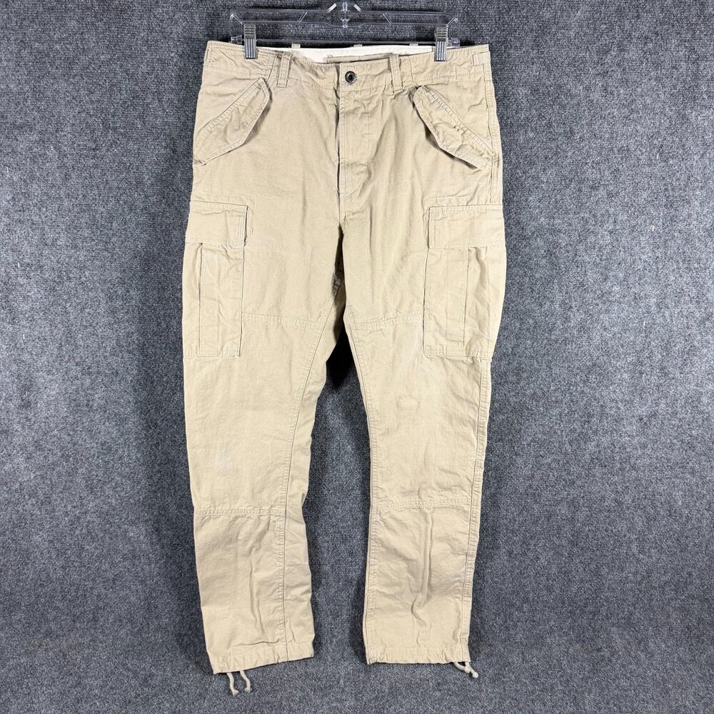 Polo Ralph Lauren Utility Surplus Chino Cargo Pants Mens 33x32 Slim Fit Khaki